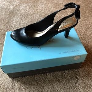 Life Stride Parisian Black Tess Heels, size 8 M